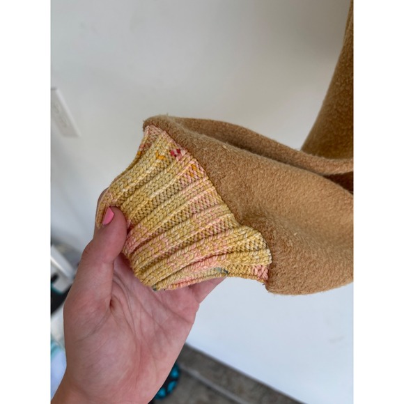 Free People Honeycomb Combo Cable Knit Cropped Sweater Yellow Multi OB1230305 S - Picture 3 of 5